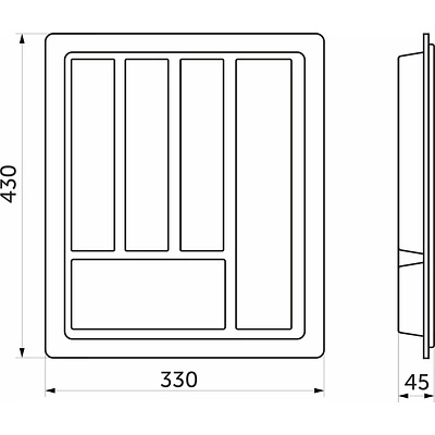Лоток для столовых приборов 400 STANDARТ (330*430), белый РП - фото 2