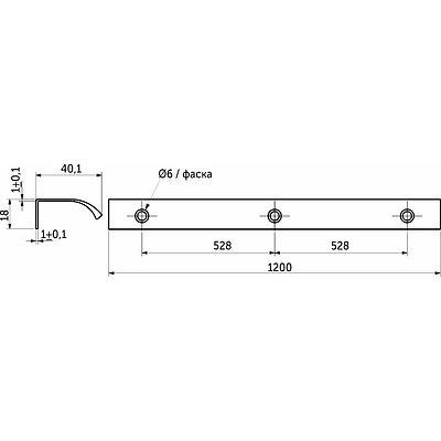 Ручка меб. накладная алюм. MONBLAN 1056/1200 брашированное золото, AKS - фото 2