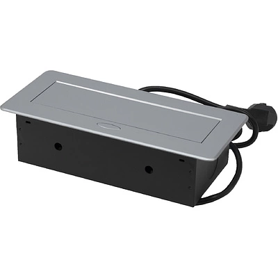 Выдвижной удлинитель NOVA USB, 2 розетки, 2xUSB, черный, AKS - фото 1