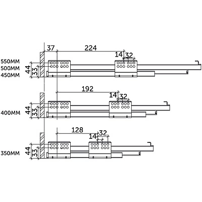 Система ящиков Slimbox AKS L-400 H=90 графит SOFT CLOSE ДСП 16мм - фото 7