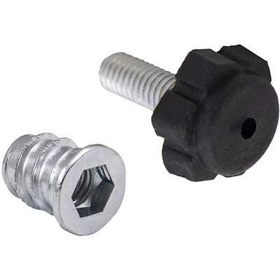 Регулятор уровня+муфта М6 черный вкручиваемая (1 упак. = 100 компл.) AKS - фото 1