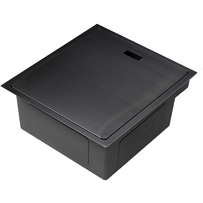 Мойка н/сталь, прямоугольная одночашевая со смесителем, 400*500мм, соты графит, PVD, универсальная, AKS (3,2мм) - фото 4