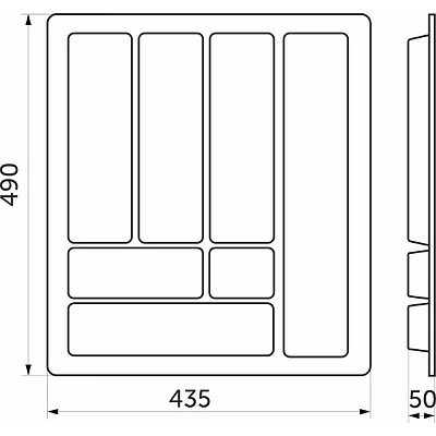 Лоток для столовых приборов 500 COMFORT (435*490), белый РП - фото 2