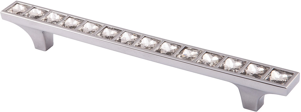 Ручка меб. скоба мет. SUNSHINE 128 хром/кристалл прозрачный, AKS - фото 1