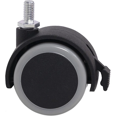 Колесо меб. пласт. FURNI d50 с винтом M8 с торм., черный/серый AKS - фото 3