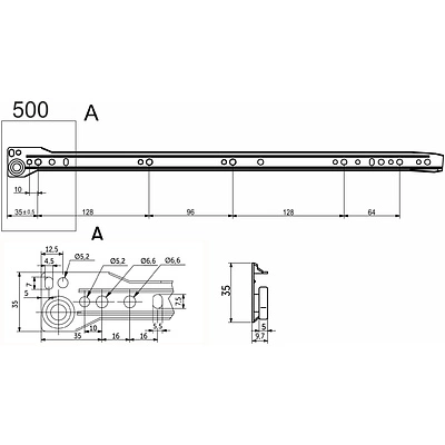 Направляющая роликовая L-500 0,8мм AKS белая - фото 2