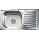 Мойка н/сталь, прямоугольная одночашевая, 760*420мм, матовый хром, врезн на столешницу, AKS (0,8мм) - фото 1