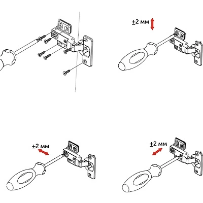 Петля полунакладная с доводчиком 48мм h0 несъемная планка (4 отверстия) AKS LIGHT - фото 4