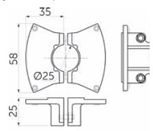Держатель полки к трубе d25 (596) двухсторонний, вакуумное хромирование - фото 3