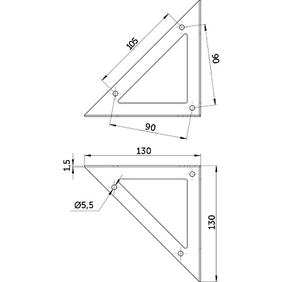 Полкодержатель мет. RISE 130*130*130*1.5 черный AKS - фото 2