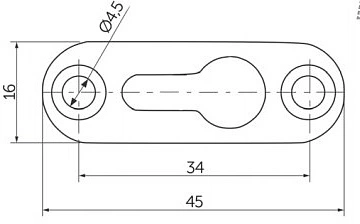 Пластинка зацепная 45*16*34*0,9 Light белый цинк (уп/0.2тыс) AKS - фото 2