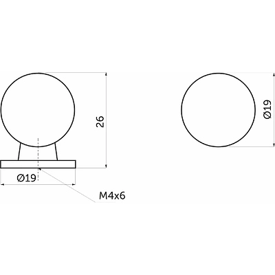 Ручка меб. кнопка мет. GN34 брашированное золото, AKS - фото 2