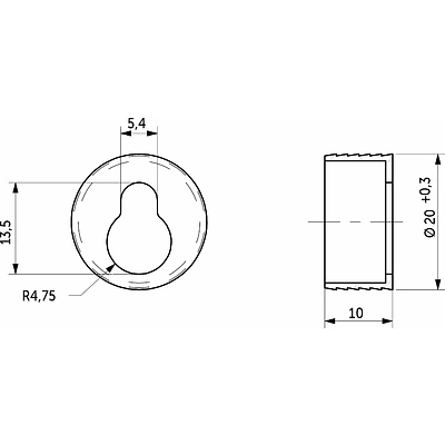 Навес вбиваемый 20*8мм пластик молочный PL - фото 2