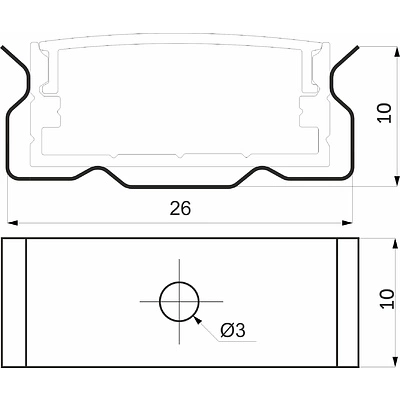 Держатель для накладного профиля SIRIUS-2310M, AKS - фото 2