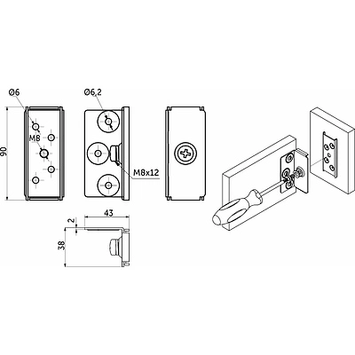 Кроватная стяжка угловая СБ (уп/ 160 шт) РБ - фото 2