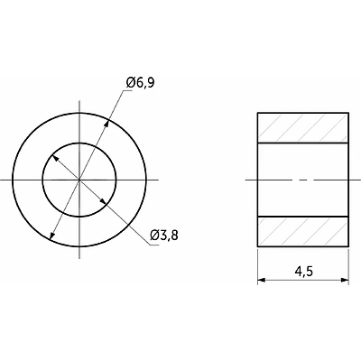 Втулка под ручку для стеклянной двери d7*4,5 пластик бесцветная (уп/50шт) РП - фото 2