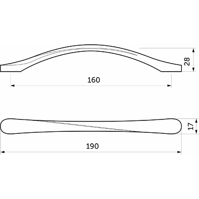 Ручка меб. скоба мет. EDGE 160 черный, AKS - фото 2