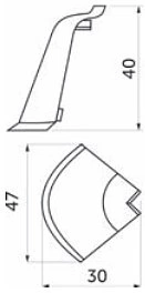 Уголок ПВХ наружный к плинтусу LK NZK белый (50) EL-MECH-PLAST - фото 2