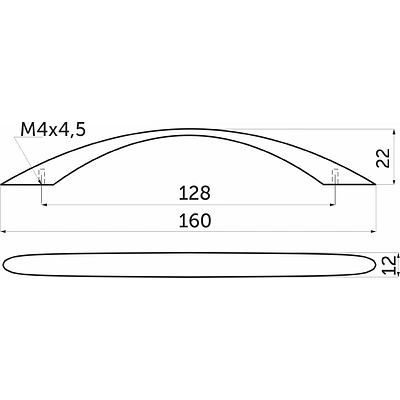 Ручка меб. скоба мет. US26 128 мат. хром, AKS - фото 2