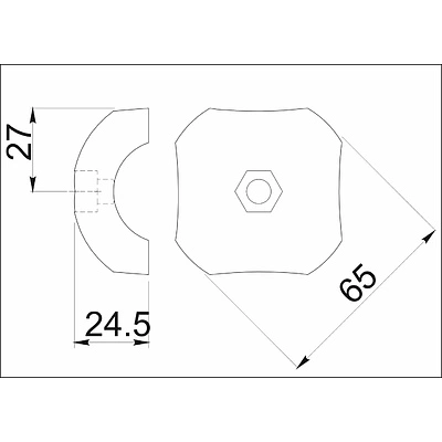 Соединитель 2-х труб d25 (503) шарообразный параллельный, хром AKS - фото 2