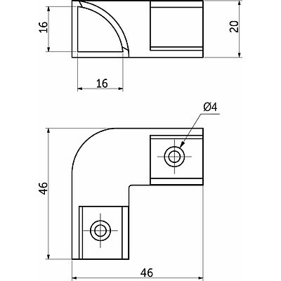 Уголок для профиля ORION-1616C, цвет белый, AKS - фото 2