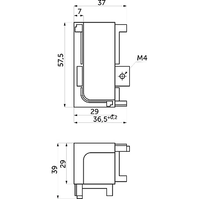 Уголок металлич. внутренний к профилю Gola, L-образный черный AKS - фото 2