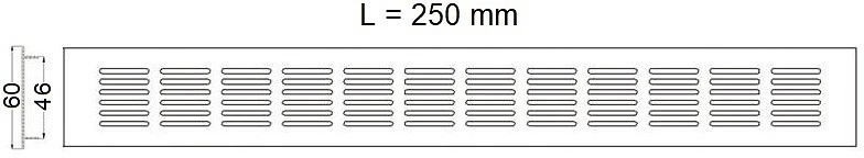 Решетка вентиляционная 250х60мм темно-коричневая алюминий AKS - фото 2