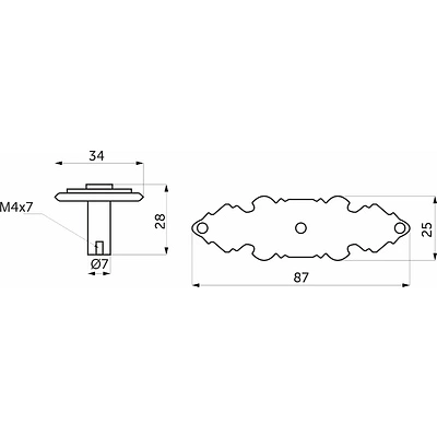 Ручка меб. кнопка мет. WP11-36 старое золото, AKS - фото 2