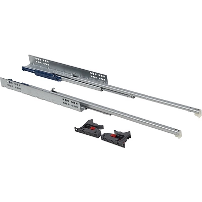 Направляющая скрытого монтажа L-450 push to open ДСП до19mm с замками AKS QType полное выдвижение - фото 1