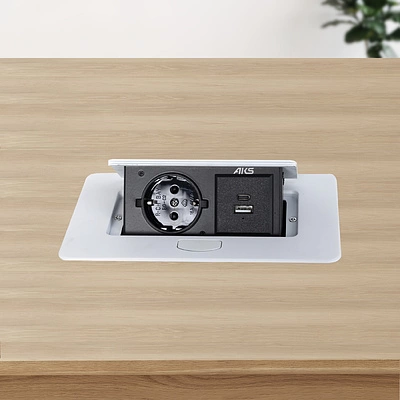 Выдвижной удлинитель Nova 4, 1 розетка, USB A + USB C, белый AKS - фото 5