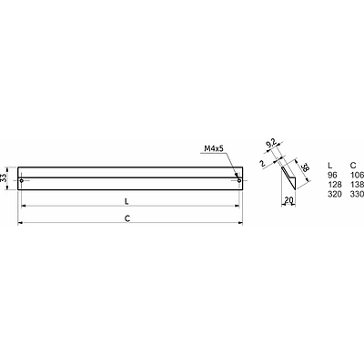 Ручка меб. скоба алюм. ELBRUS 320/330 черный матовый, AKS - фото 2