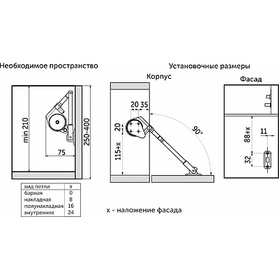 Подъемный механизм барный нижний AKS SMART LIFT серый - фото 2