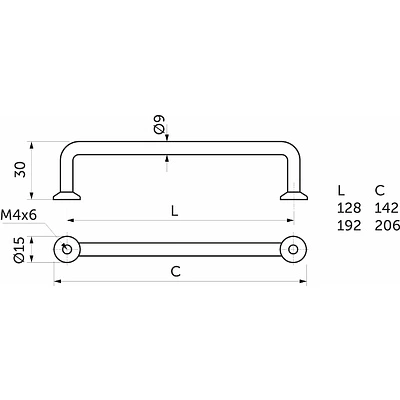 Ручка меб. скоба мет. LOFT 192 черный матовый, AKS - фото 2