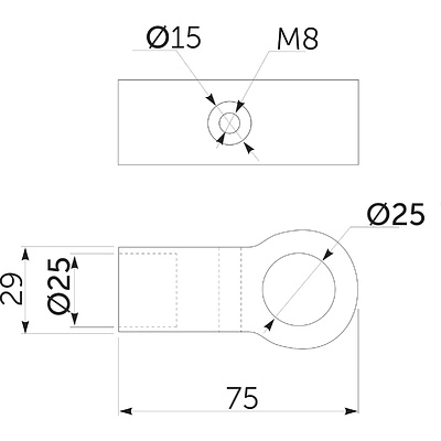 Соединитель 2-х труб d25 (560) простой, хром AKS - фото 2