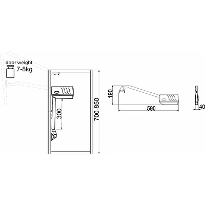 Подъемный механизм складной С AKS PLUS HERMES серый 7,1-8,0 кг - фото 2