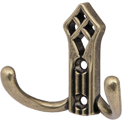 Крючок меб. двухрожковый мет. PALAZZO античная латунь AKS - фото 1