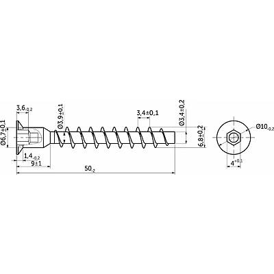 Шуруп-конфирмат 7,0*50 (уп/2.5тыс.шт) AKS - фото 2