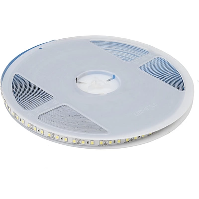 Лента светодиодная - 9,6W/m, 12V, 8мм, 2835, 120 д/м, IP20, нейтральный белый (4000K), CRI>70, 800 Lm, 20м, CZ - фото 1