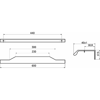 Ручка меб. скоба алюм. KARIDA 440/600 матовый хром, AKS - фото 2