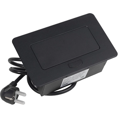 Выдвижной удлинитель NOVA 4, 1 розетка, USB A + USB C, черный, AKS - фото 1