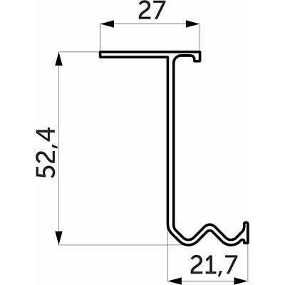 Профиль алюминиевый SUPERIOR направляющая верхн. L-6000 мм LAGUNA K-022 - фото 2