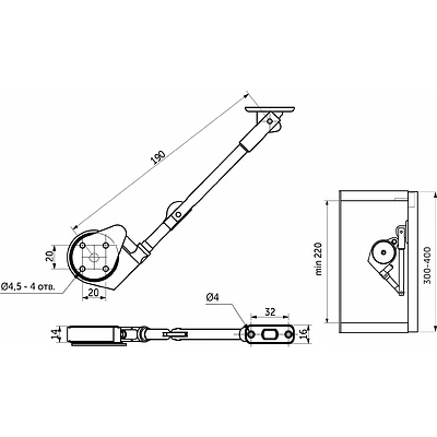 Подъемный механизм верхний AKS SMART LIFT серый - фото 4