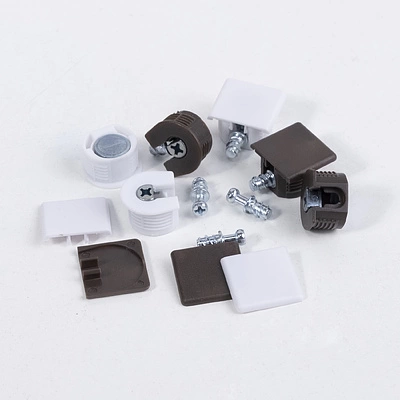 Эксцентриковая стяжка быстрого монтажа 20 мм белая + шток 6*8мм + заглушка (уп/100шт) AKS PLUS - фото 4