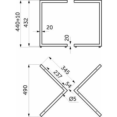Подстолье TRES h432, черный AKS (1 компл. = 2 шт.) - фото 2