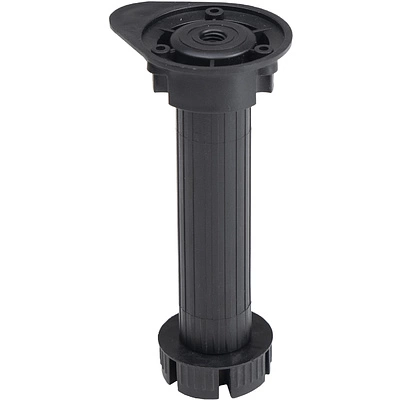 Опора кухонная пласт. h150 трехсоставная с овальным креплением (3 отверстия), черный (1 упак. = 200 шт.) AKS - фото 1