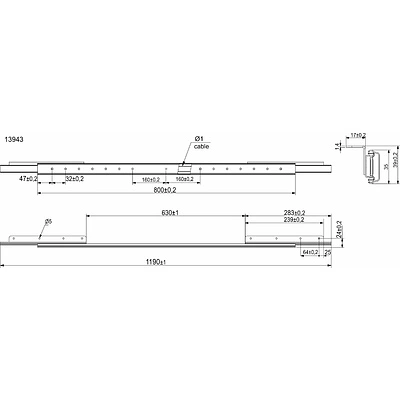 Механизм для раздвижных столов внешний синхронный без стопора L-800 мм SAZ - фото 2