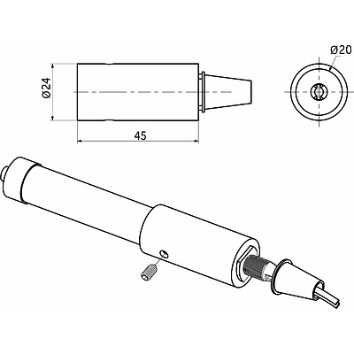 Заглушки к светодиодной веревке, d20, тип 1 (1 компл = 2шт.), белый, AKS - фото 2
