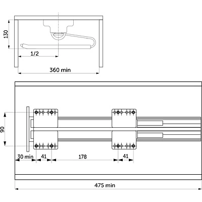 Выдвижная вешалка для брюк BRUNO крепл.верх./правое 340*470*130, графит PRIME by AKS - фото 2