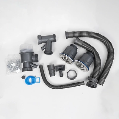 Мойка н/сталь, прямоугольная двухчашевая, 780*430мм, сатин, PVD покрытие, мойка справа, врезн на/вровень столешнице, AKS (3,2мм) - фото 3