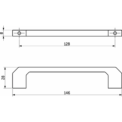 Ручка меб. скоба мет. VULKAN 128 брашированное золото, AKS - фото 2